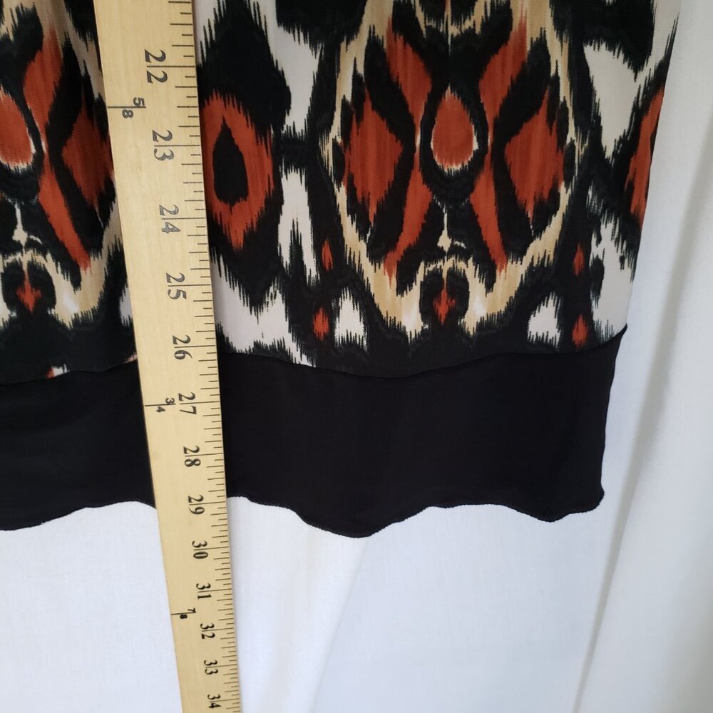 Woman Fave Multicolor Geometric Pattern Scoop Neck Short Sleeve Blouse Size 3X - Picture 6 of 12